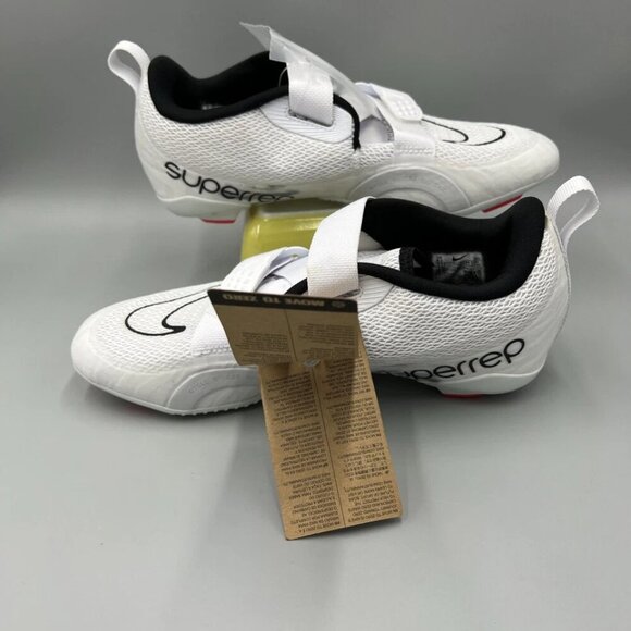NWT - Nike Men's 8.5 SuperRep Cycle 2 Shoes White Red Swoop - Picture 2 of 12